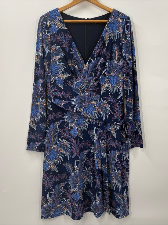 Lauren Ralph Lauren Dresses & Skirts - Lauren Ralph Lauren New Navy Floral Long-Sleeve Faux Wrap Dress | 10